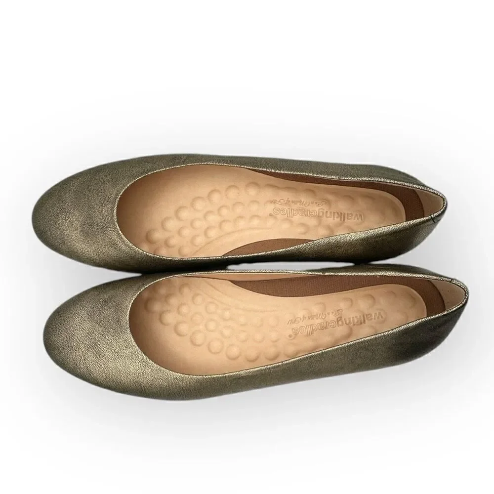 Walking Cradles Womens Bronwyn Antique Ballet Flat Old Gold Size 10.5